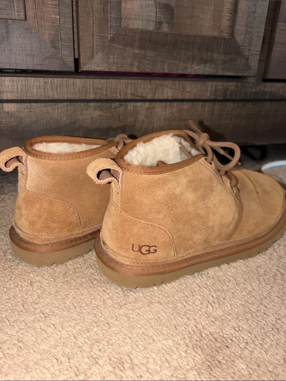 UGG Chestnut Suede Ankle Lace-Up Boots